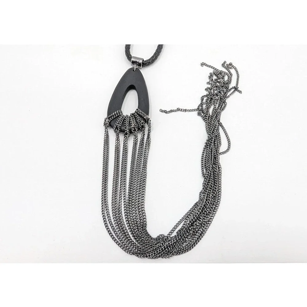 Free People Cowboys Don't Cry Body Necklace Tassel Leather Festival